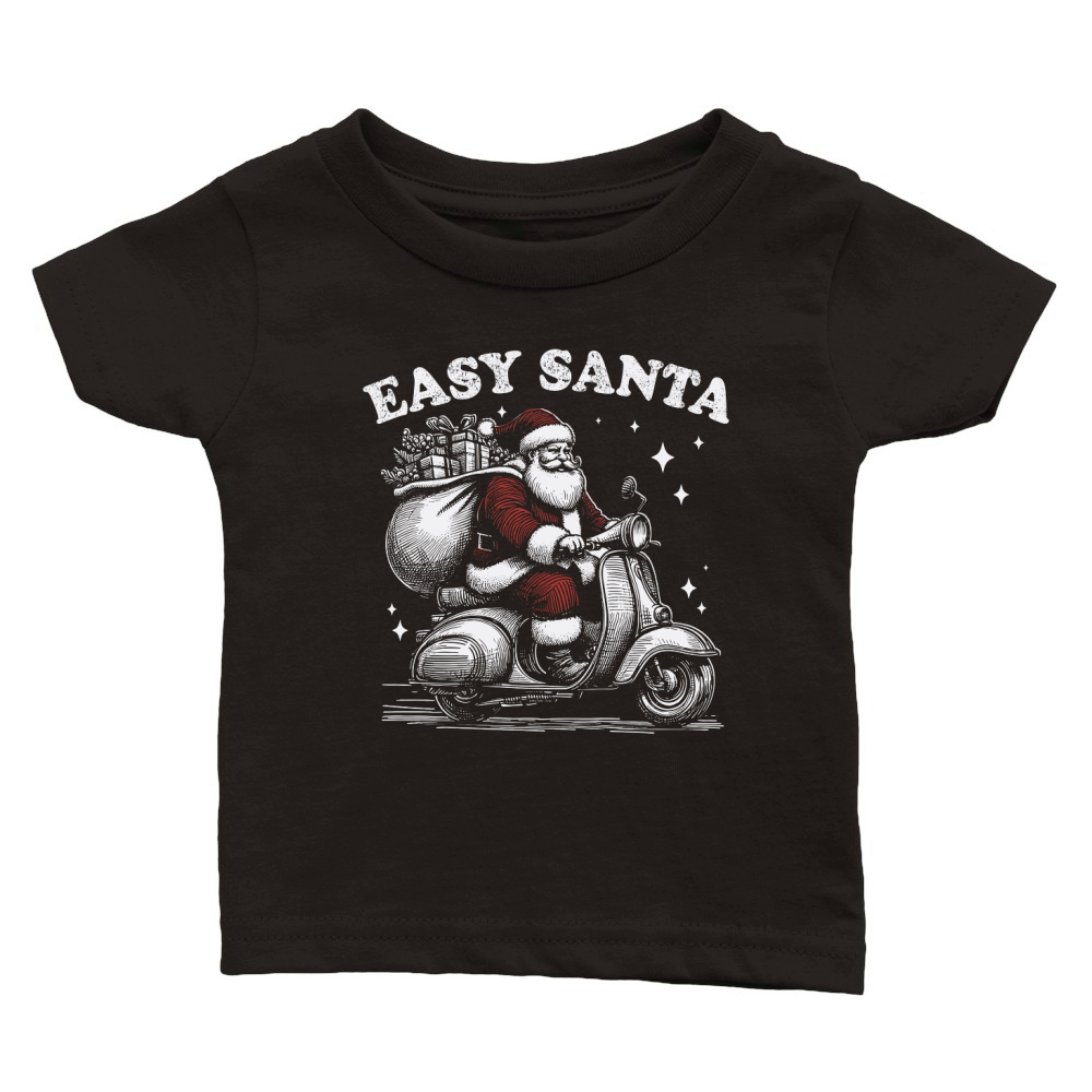 Easy Santa Riding Scooter D Color Classic Baby Crewneck T-shirt
