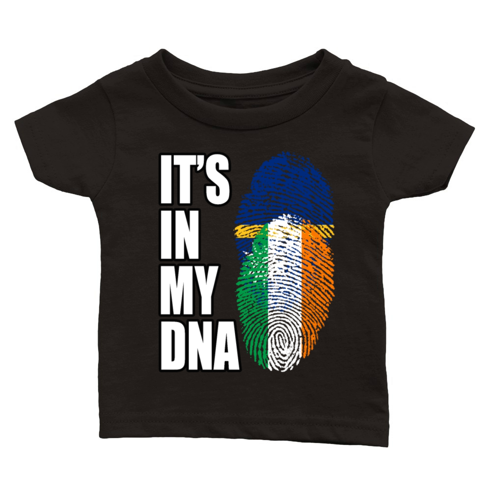Irish And Nauruan Mix DNA Flag Heritage Classic Baby Crewneck T-shirt