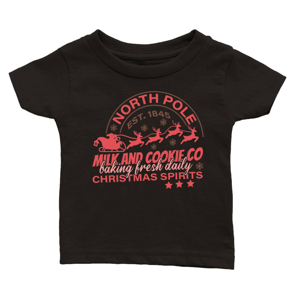 North Pole Milk And Cookie Co Classic Baby Crewneck T-shirt