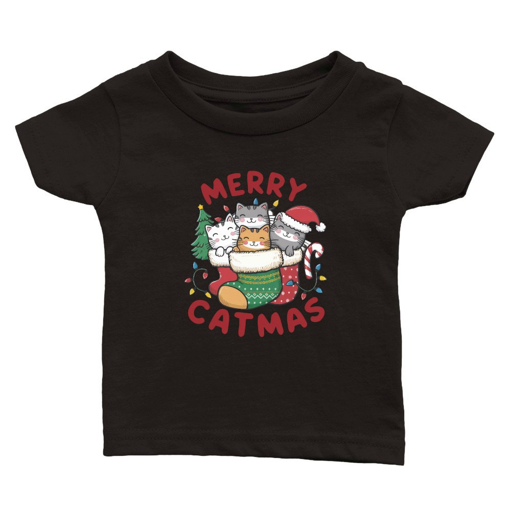 Retro Christmas Cat Vintage5 Classic Baby Crewneck T-shirt