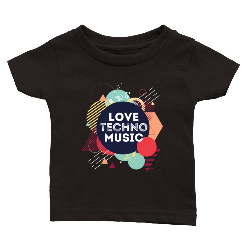 Techno - Love techno music Classic Baby Crewneck T-shirt