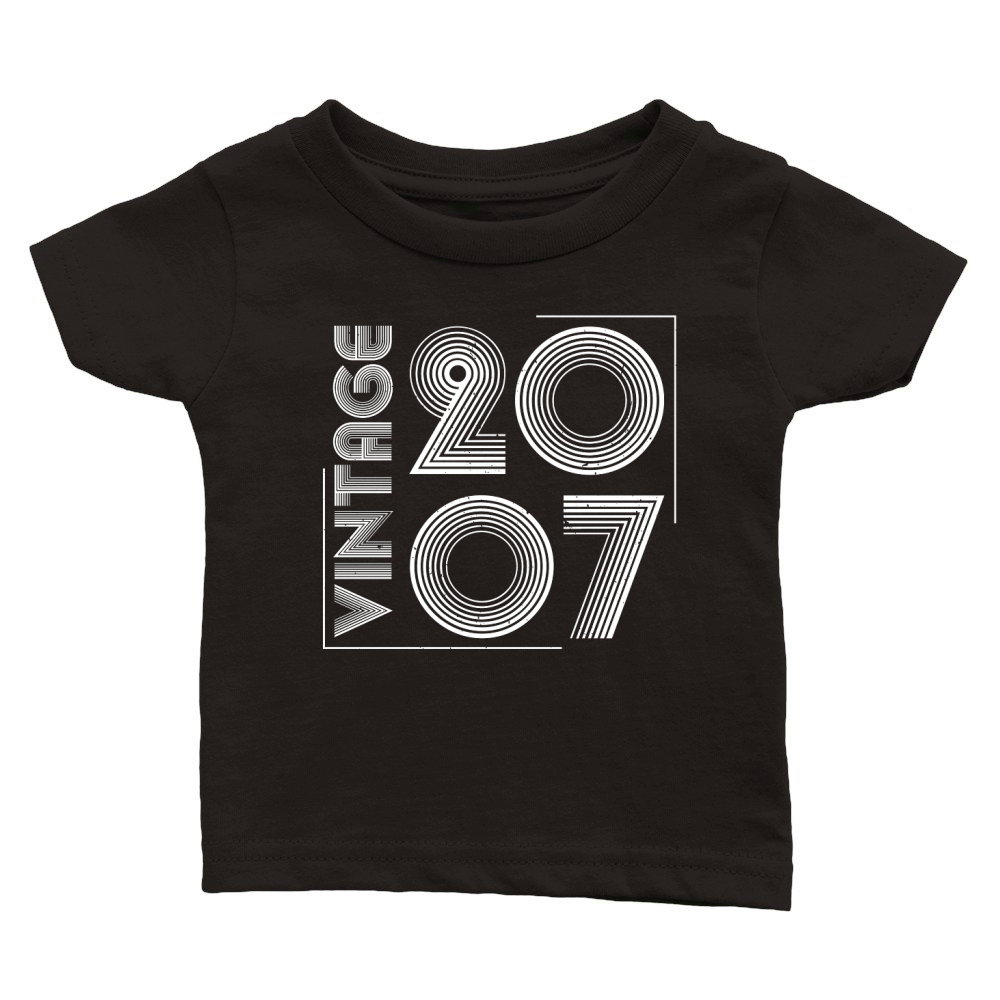 Vintage 2007 Birthday T Shirt Design (2) Classic Baby Crewneck T-shirt