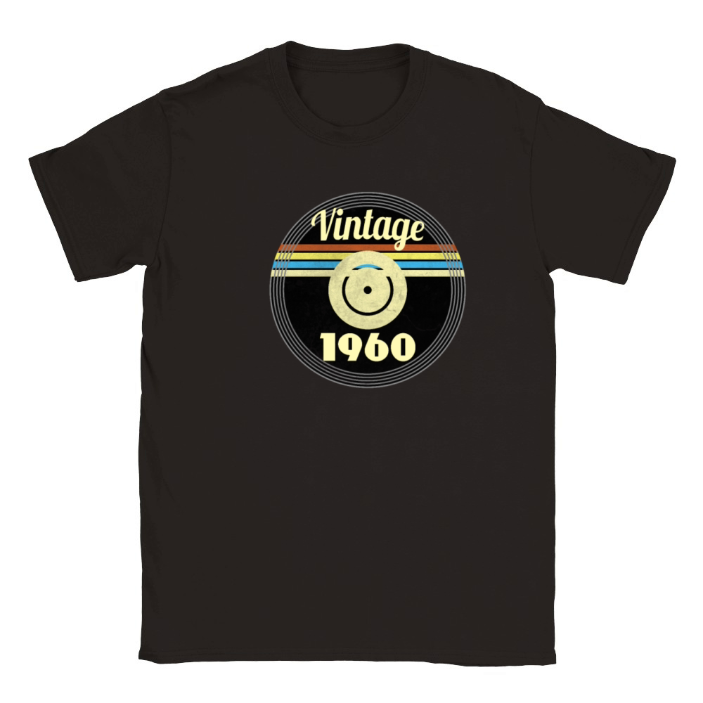 60th Birthday Gift Idea Vinyl 1960 Vintage Look Classic Kids Crewneck T-shirt