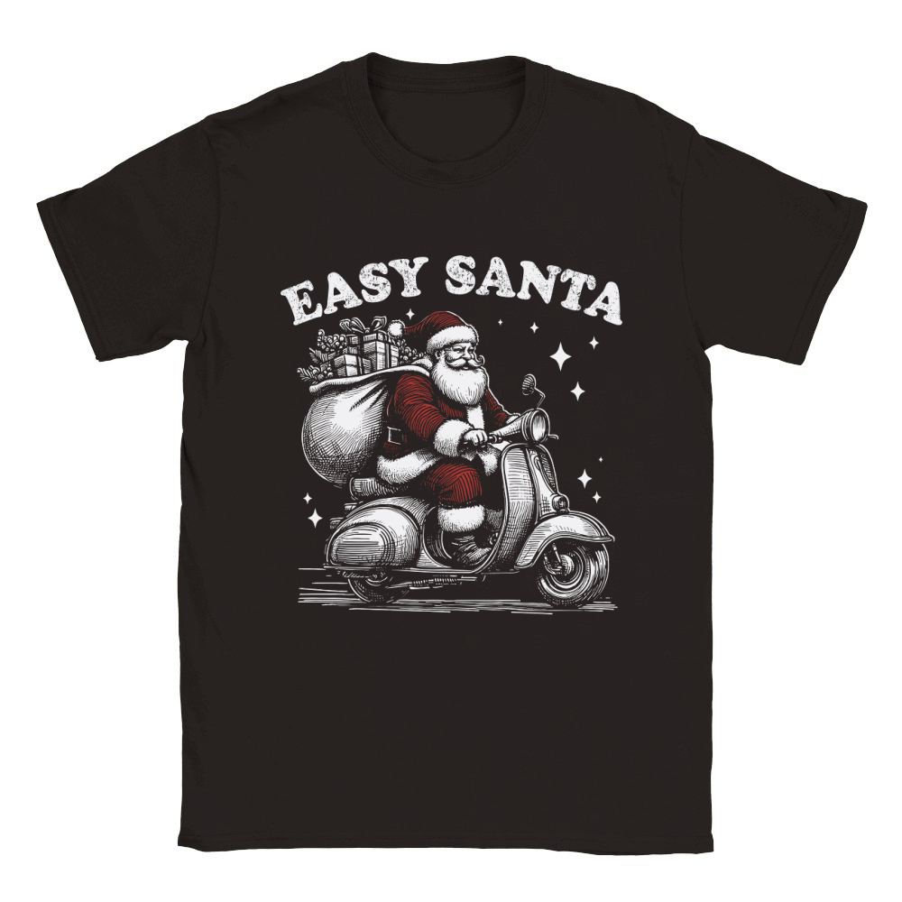 Easy Santa Riding Scooter D Color Classic Kids Crewneck T-shirt