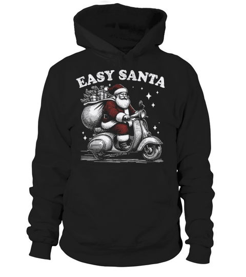 Easy Santa Riding Scooter D Color Hoodie Unisex