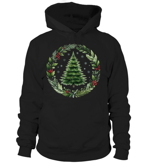 Watercolor Christmas tree Clipart 04 Hoodie Unisex