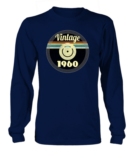 60th Birthday Gift Idea Vinyl 1960 Vintage Look Long sleeved Unisex