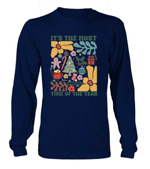 Its the most wonderful time of the year Boho Floral Christmas Tree Long sleeved Unisex