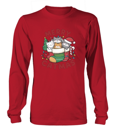 Retro Christmas Cat Vintage5 Long sleeved Unisex