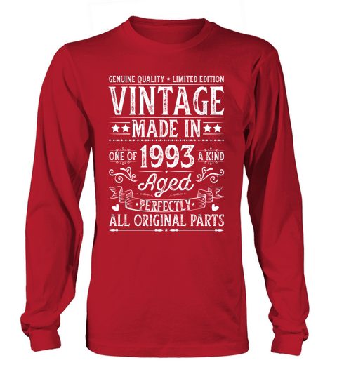 Vintage Made In 1993 Birthday Long sleeved Unisex