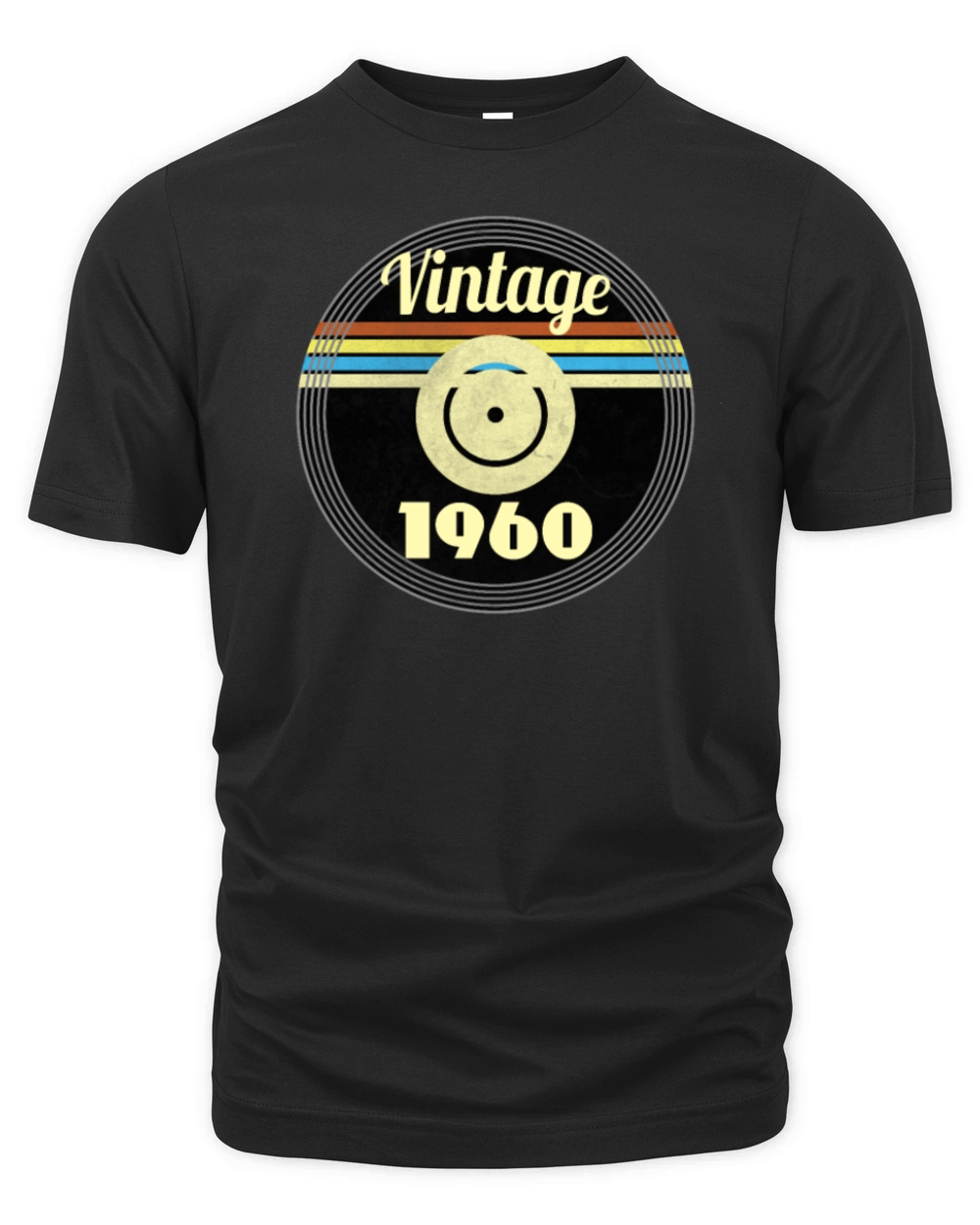 60th Birthday Gift Idea Vinyl 1960 Vintage Look Organic Unisex T-shirt