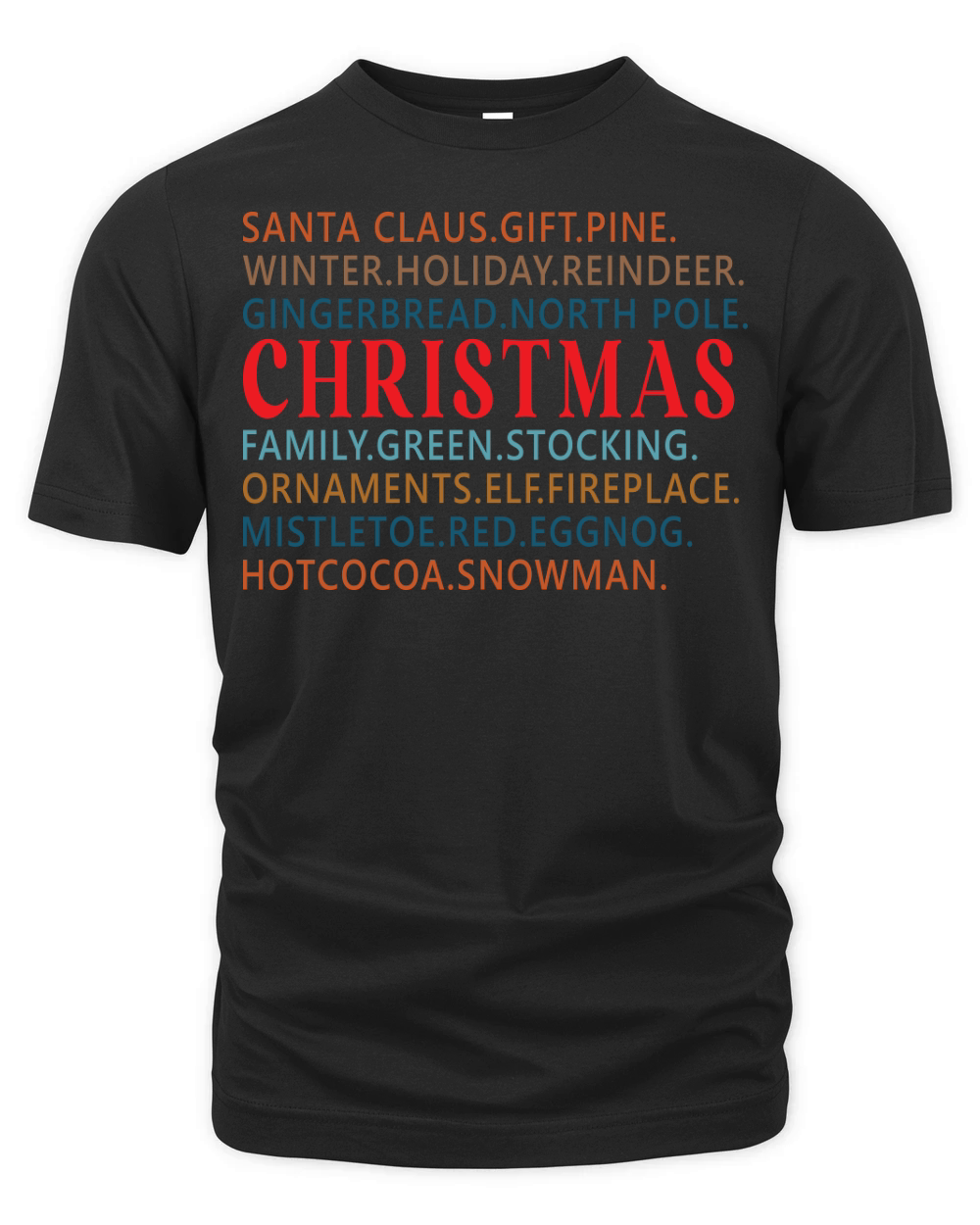 Christmas Words 6 Organic Unisex T-shirt