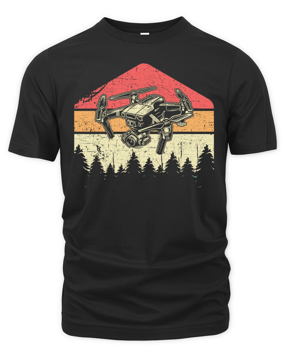 Drone Flying Vector Graphics Organic Unisex T-shirt