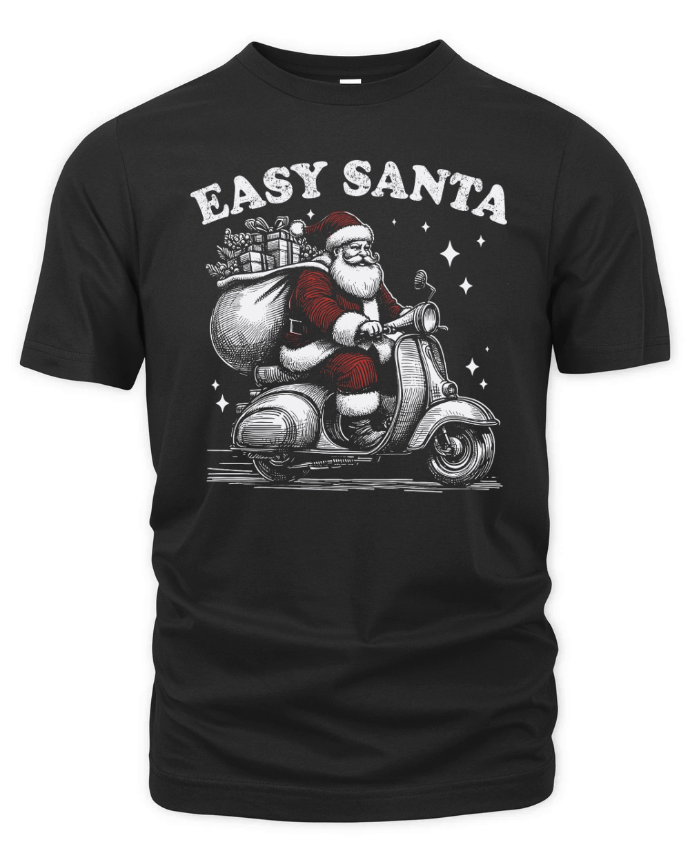 Easy Santa Riding Scooter D Color Organic Unisex T-shirt