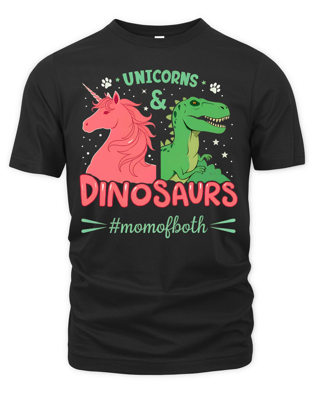Unicorns And Dinosaurs #momofboth Organic Unisex T-shirt
