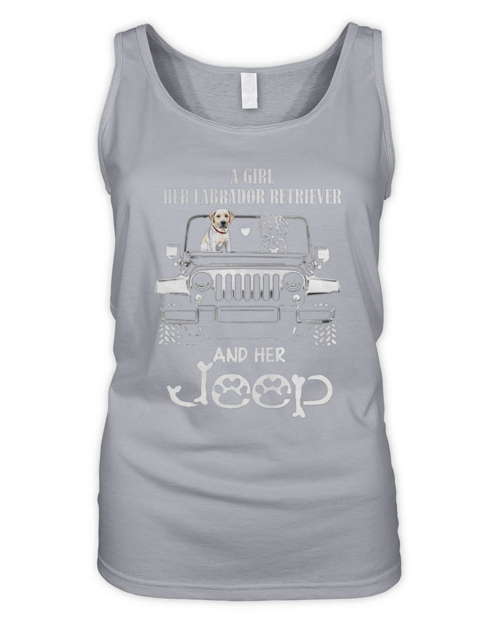 A girl her labrador retriever and her dog jeep Organic Women's Tank Top