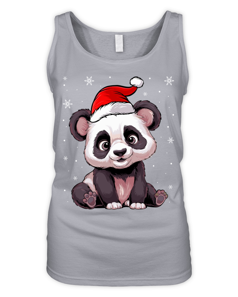adorable panda wearing santa hat Organic Women's Tank Top