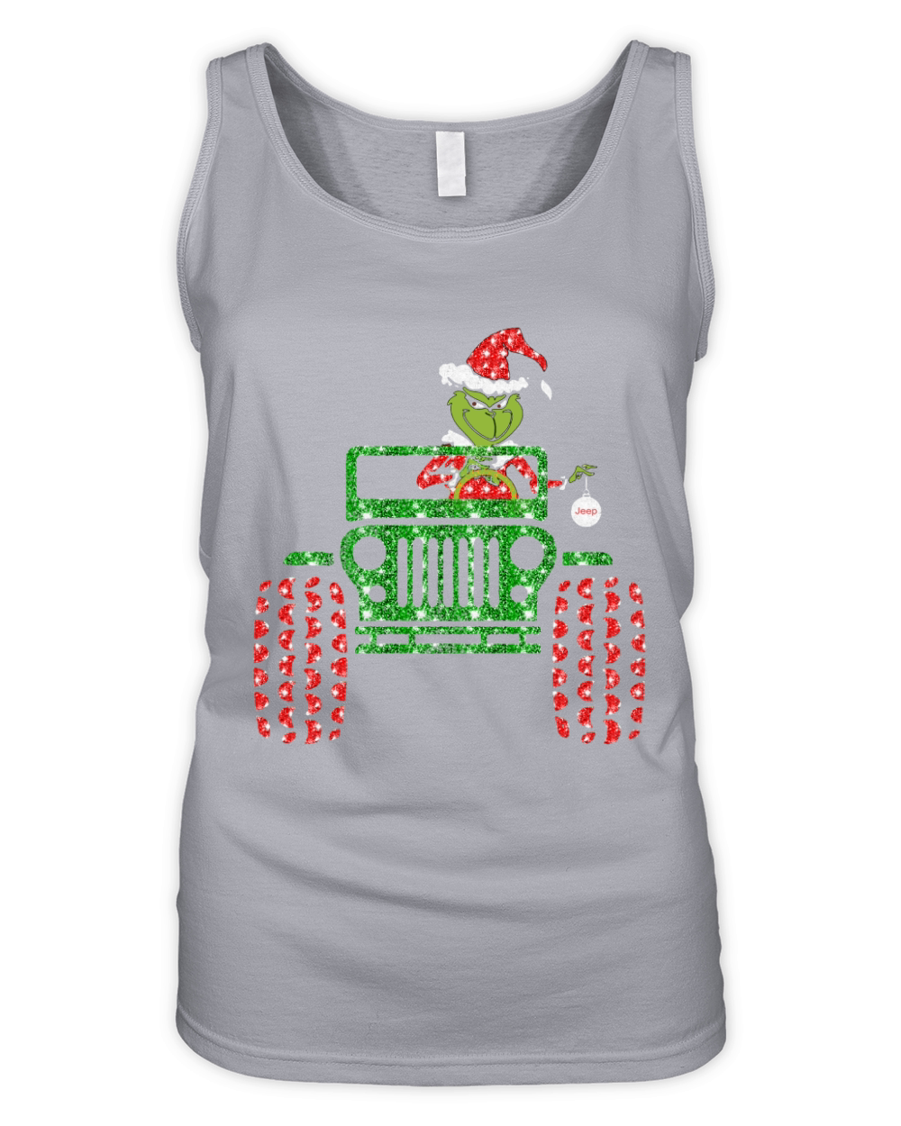 Merry Christmas Grinch driving jeep Organic Women's Tank Top