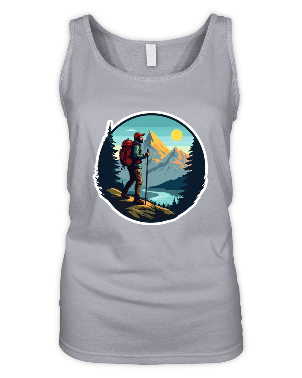 Mountain explorer hiking adventure Illus 14 Organic Women's Tank Top
