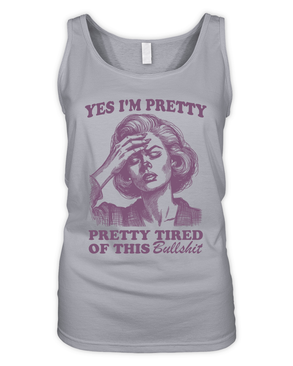 Pretty Tired Of This BS L Purple Organic Women's Tank Top
