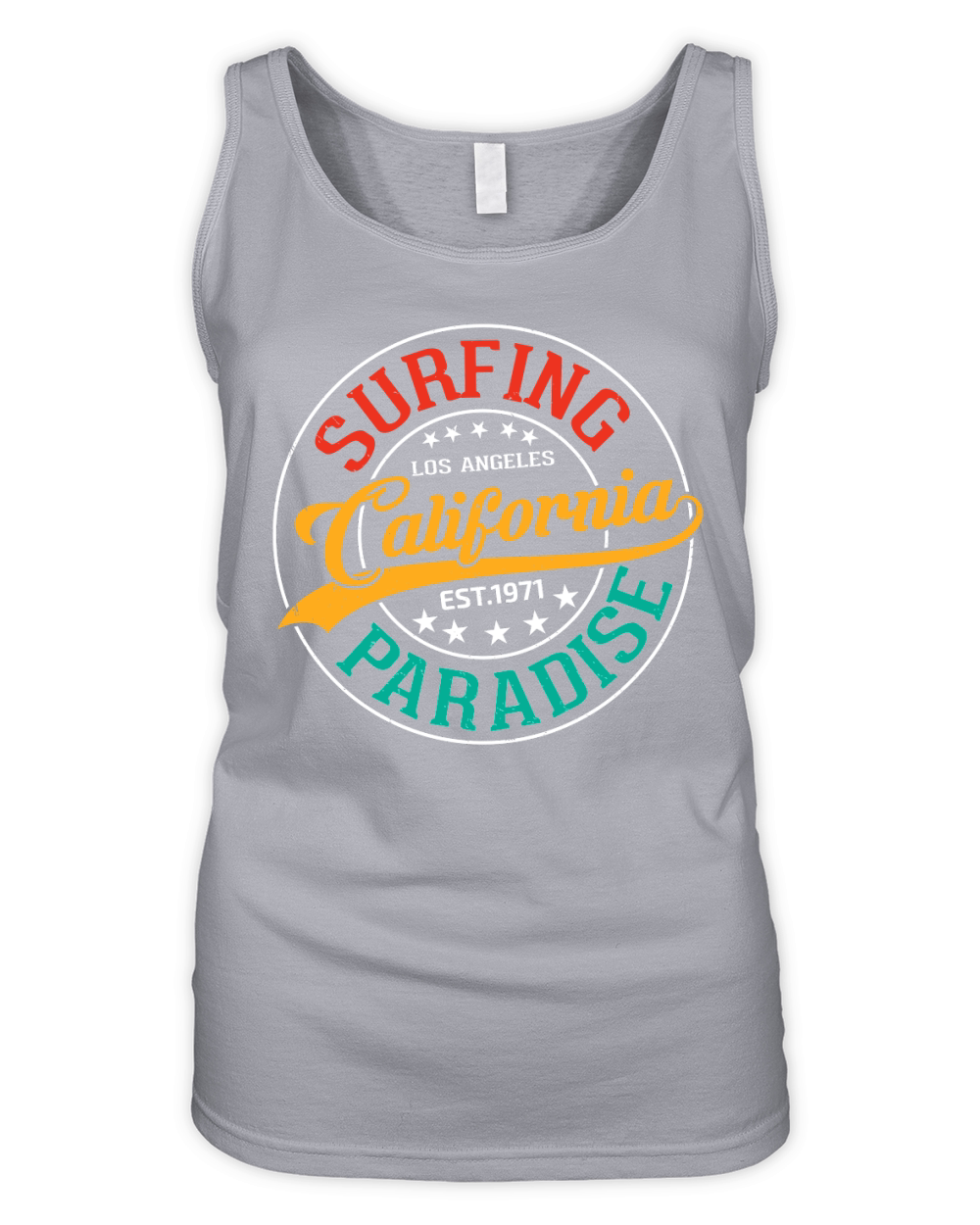 Surfing Paradise California  (1) Organic Women's Tank Top