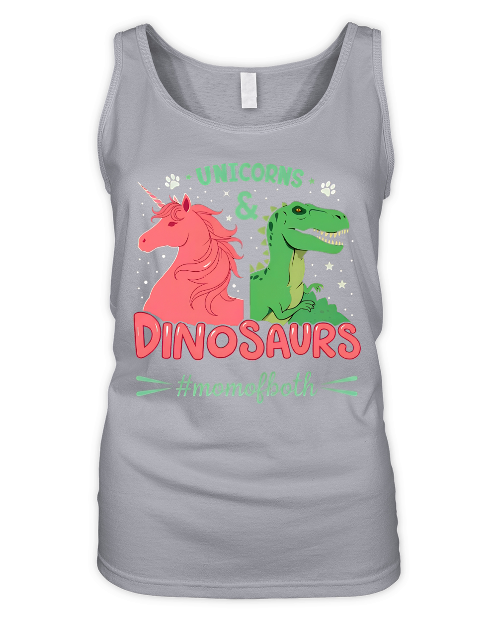 Unicorns And Dinosaurs #momofboth Organic Women's Tank Top