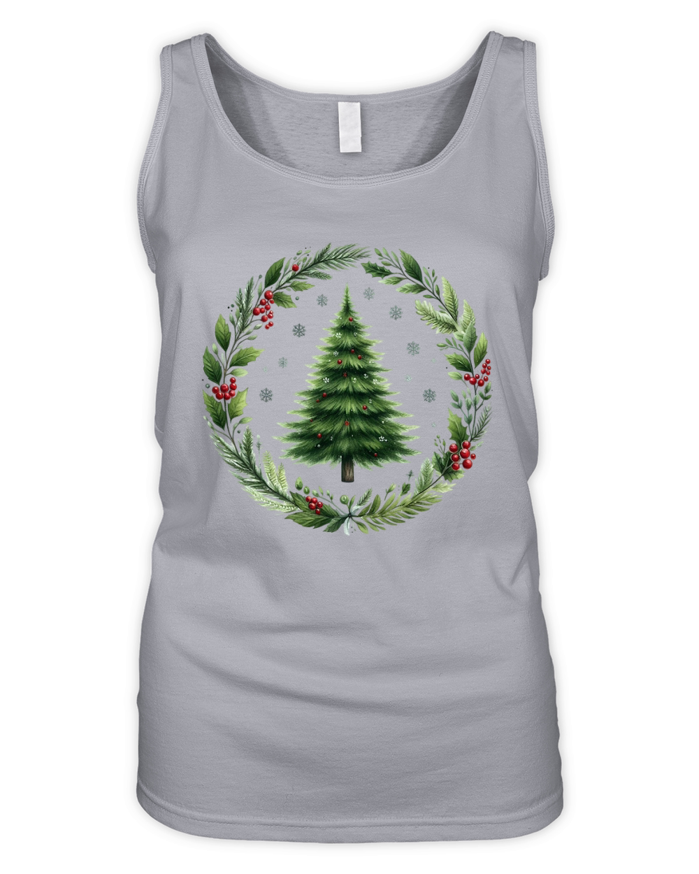 Watercolor Christmas tree Clipart 04 Organic Women's Tank Top