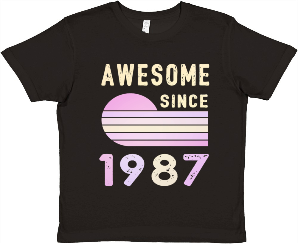 1987 Birthday Retro Vintage Gift original Premium Kids Crewneck T-shirt