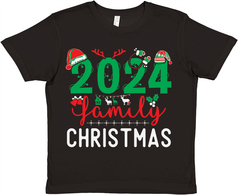 2024 Family Christmas 12 Premium Kids Crewneck T-shirt