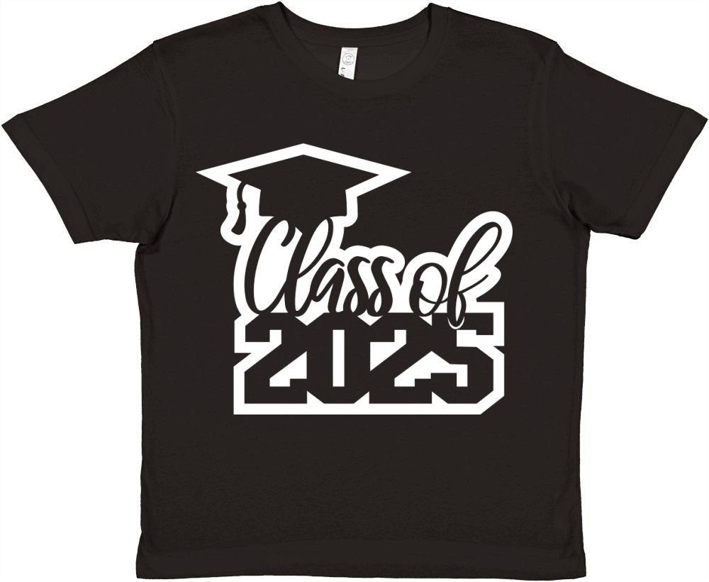 Class of 2025 outline white Premium Kids Crewneck T-shirt