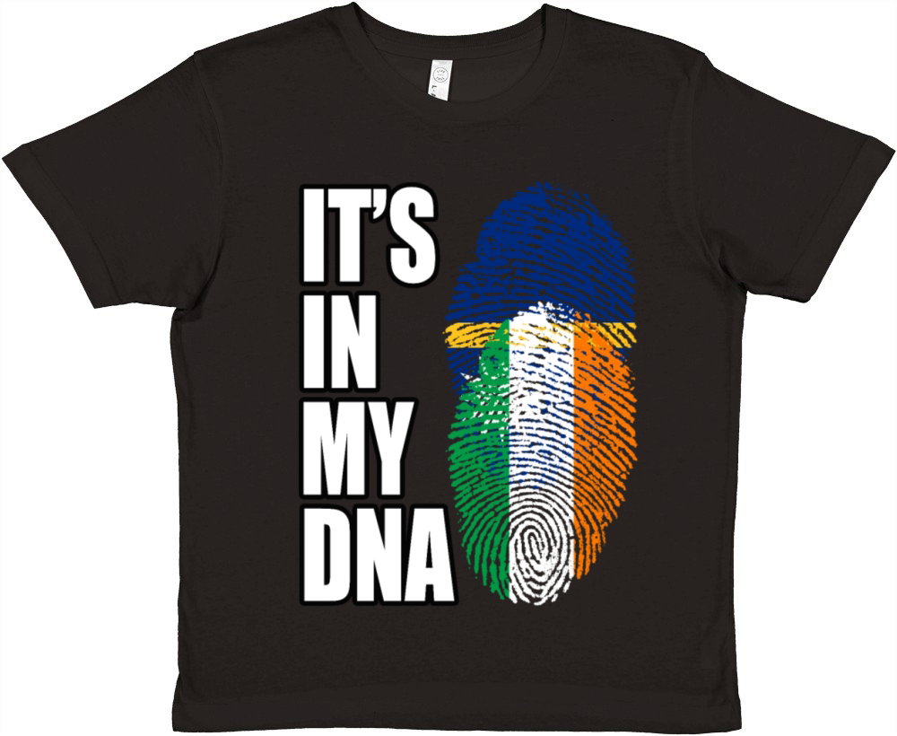 Irish And Nauruan Mix DNA Flag Heritage Premium Kids Crewneck T-shirt