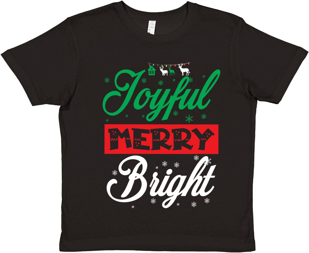 Joyful Merry Bright 7 Premium Kids Crewneck T-shirt