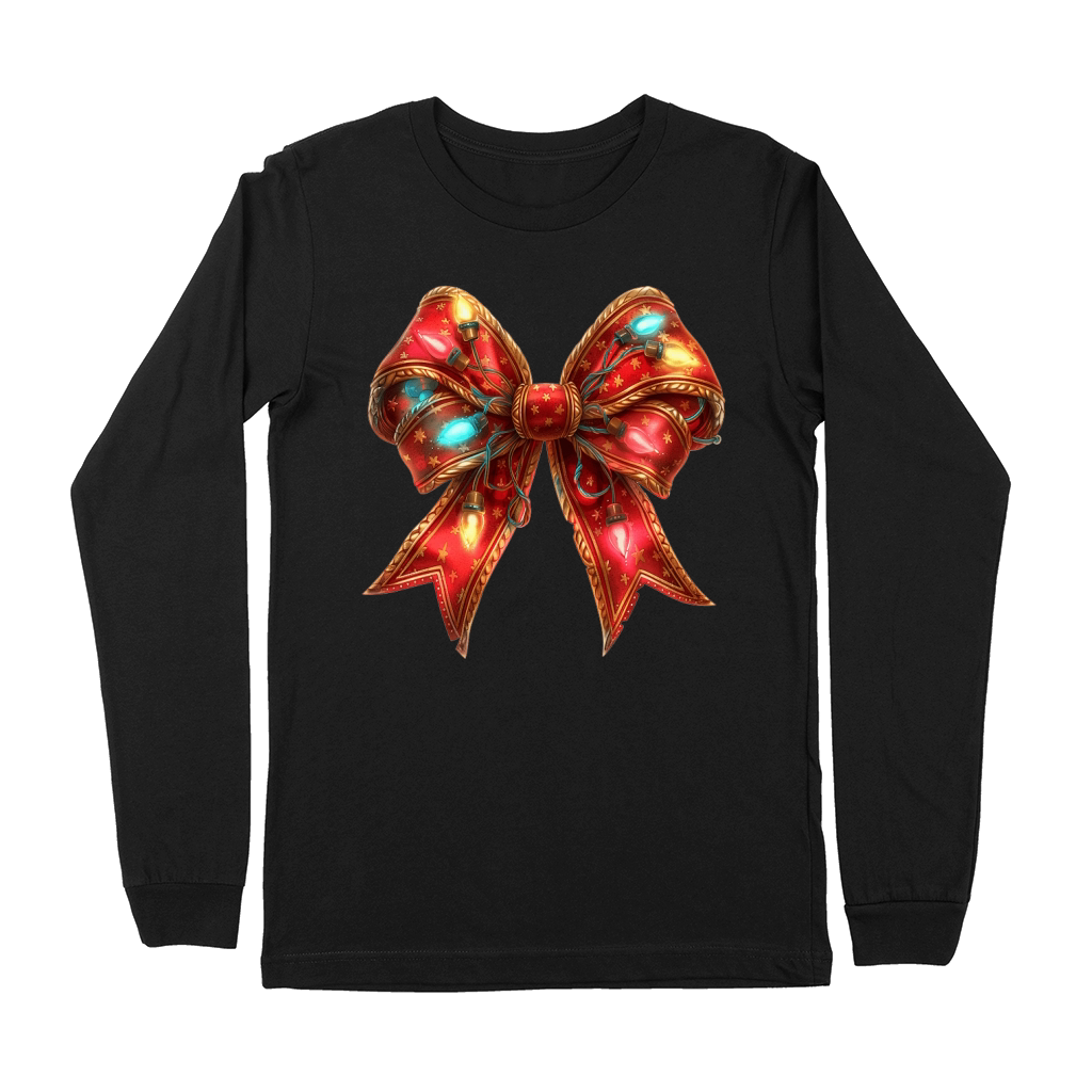 Christmas Light Red Coquette Bow 1 Premium Long Sleeve
