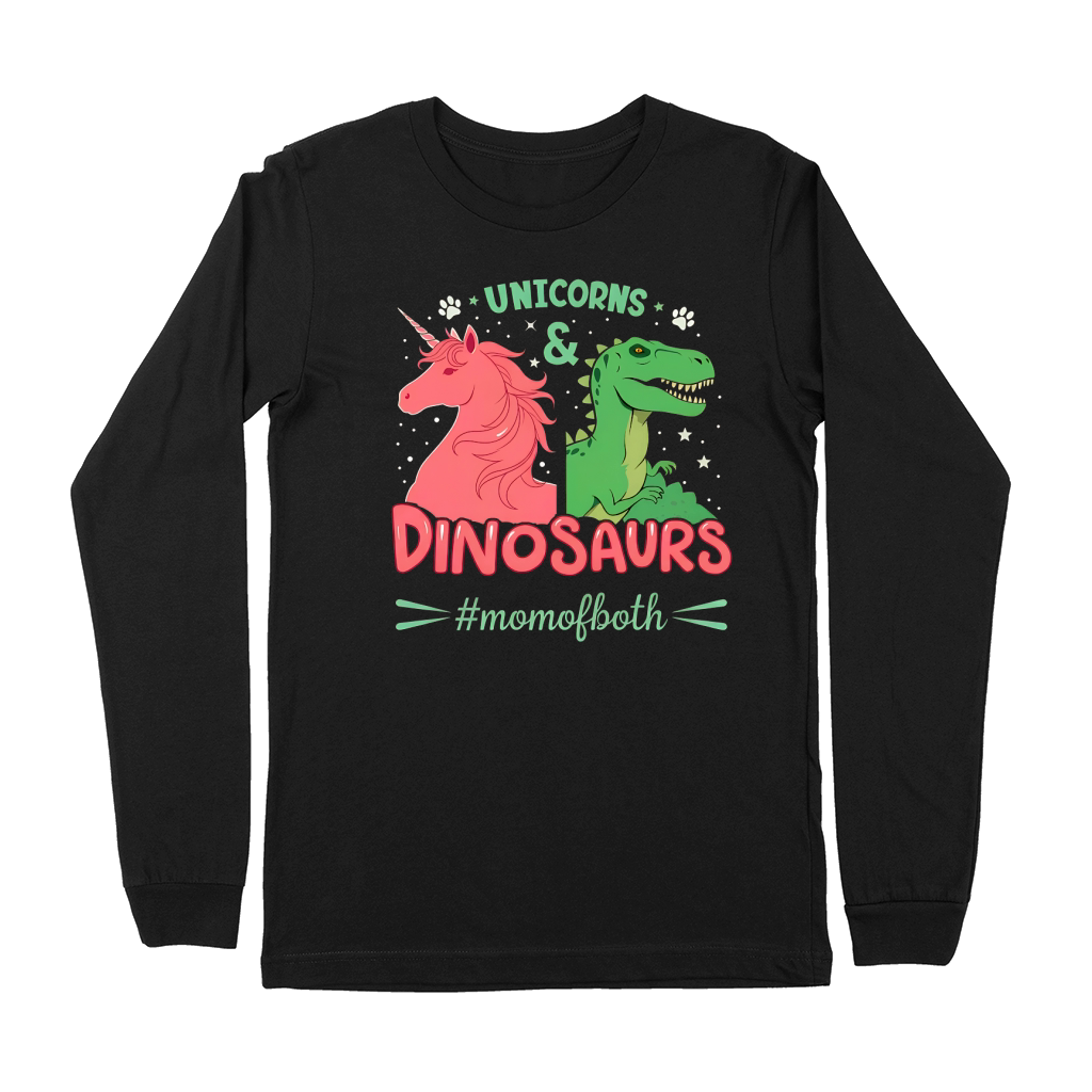 Unicorns And Dinosaurs #momofboth Premium Long Sleeve