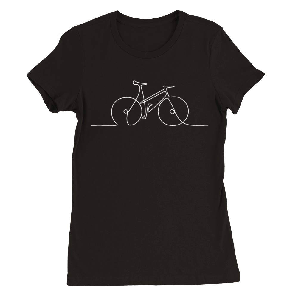 bicycle bike cycle single line minimalistic art Premium Womens Crewneck T-shirt