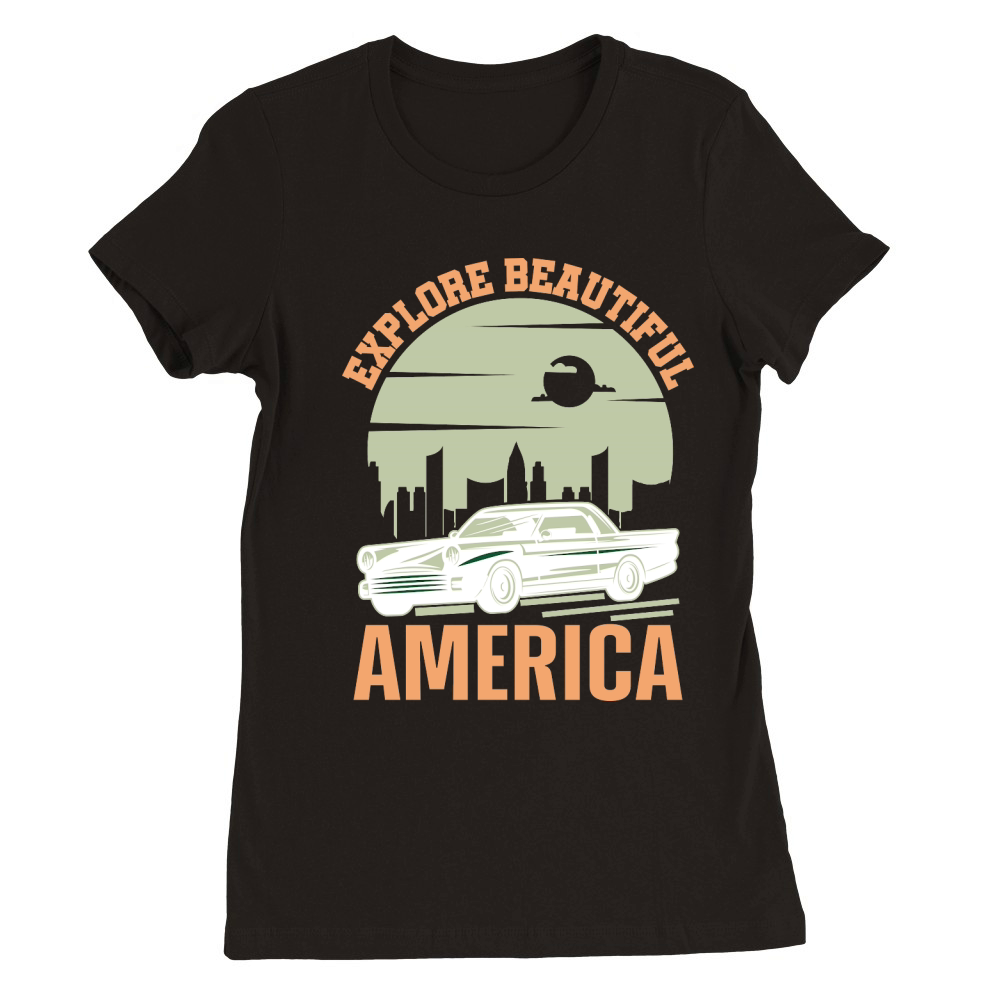 Hiking   Explore Beautiful America Premium Womens Crewneck T-shirt