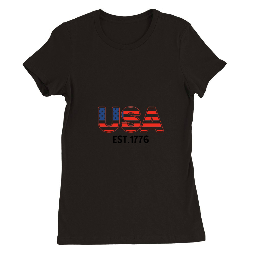 USA Est.1776 Premium Womens Crewneck T-shirt