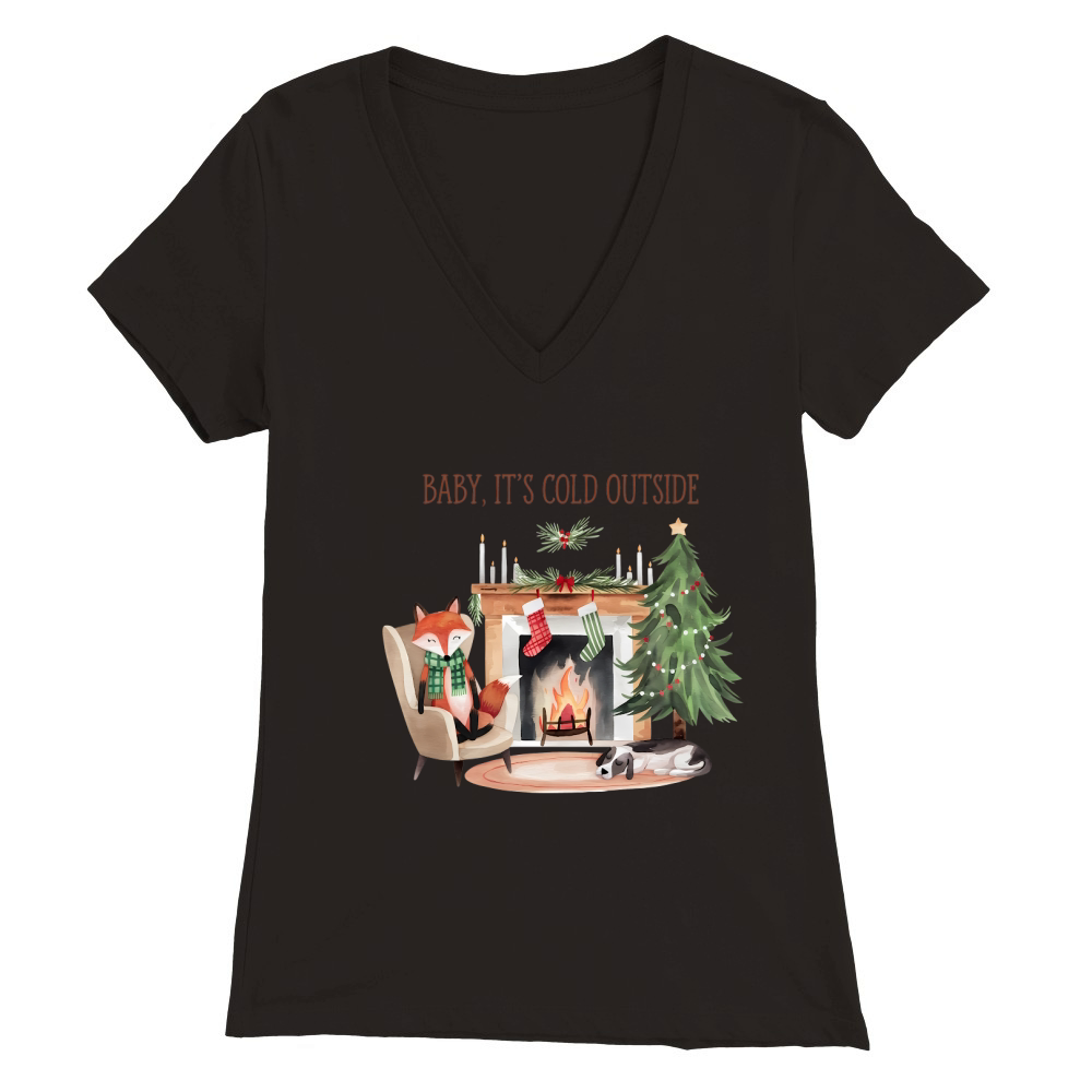 Baby Its Cold Outside Vintage Premium Womens V-Neck T-shirt