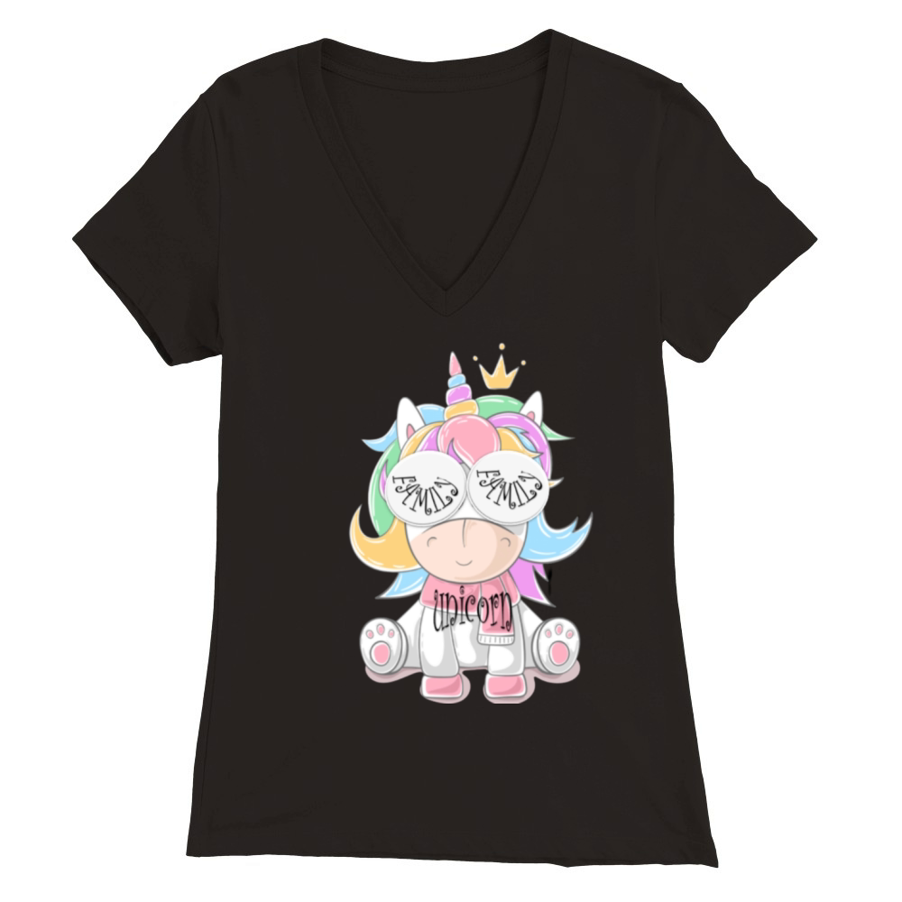 family unicorn shirt Premium Womens V-Neck T-shirt