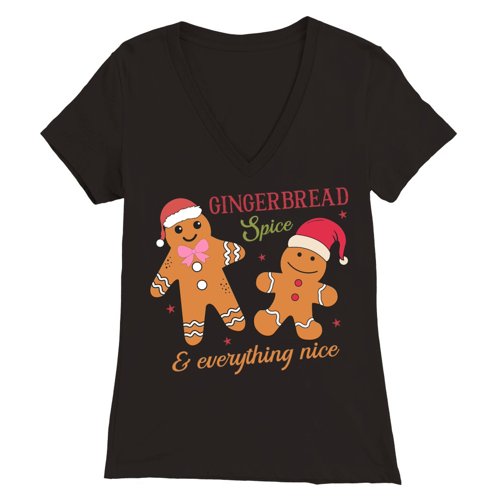 Gingerbread man Christmas 6 Premium Womens V-Neck T-shirt