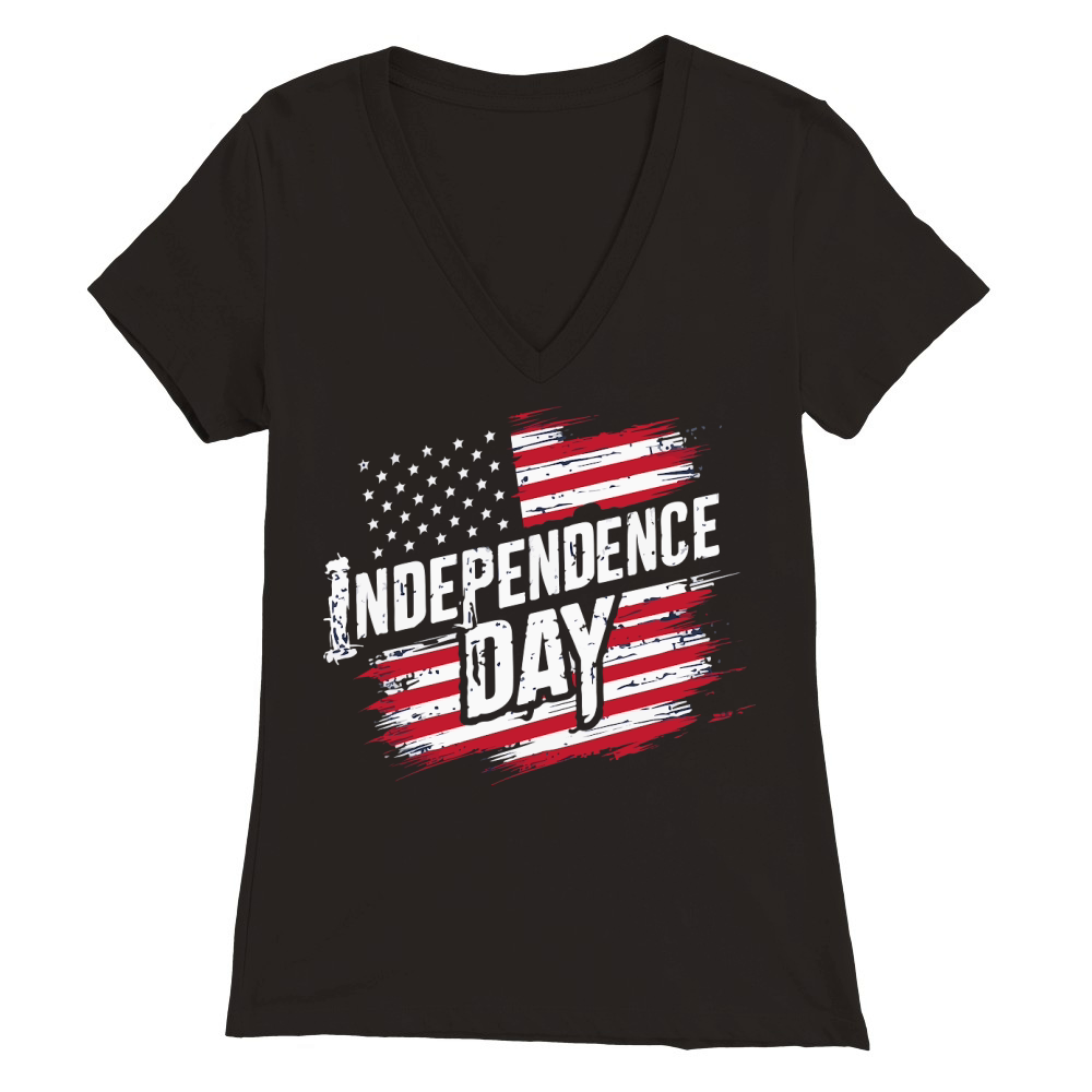 Independence Day 4TH JULY 14 Premium Womens V-Neck T-shirt