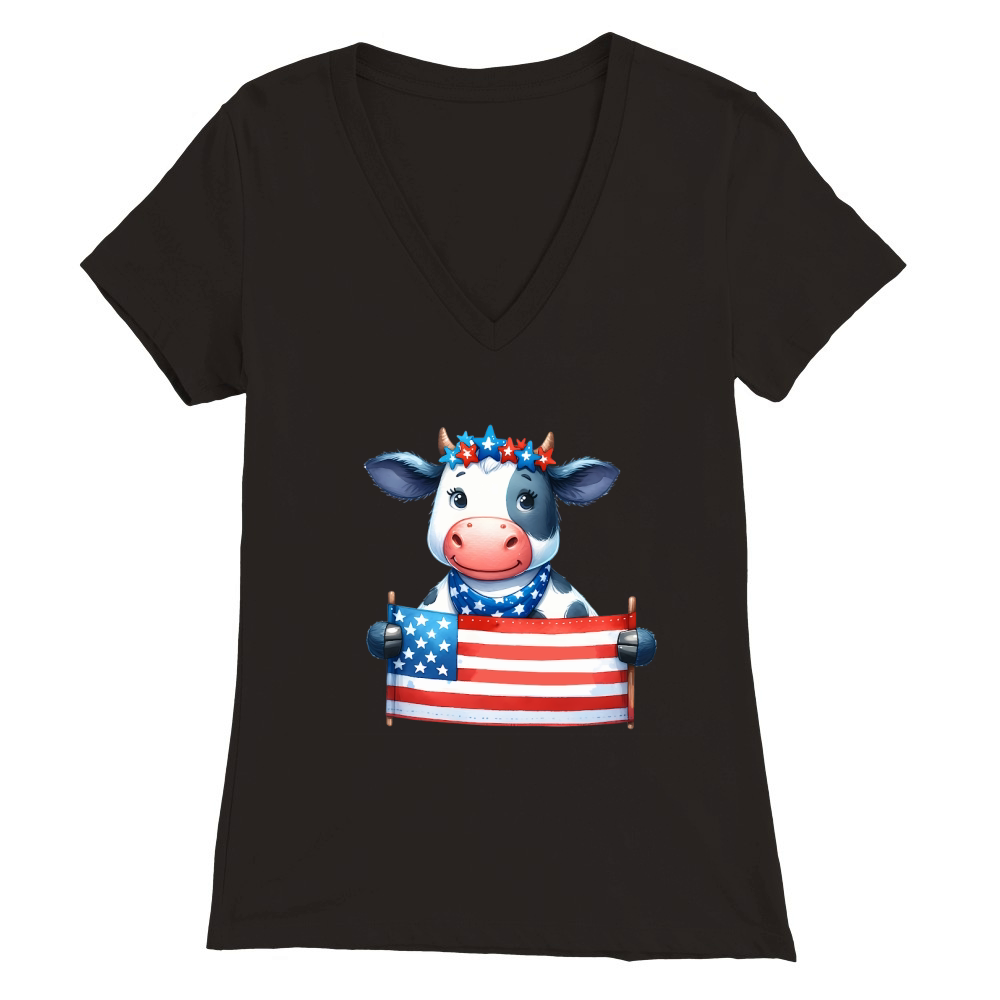 Patriotic parade 4th of july 02 Premium Womens V-Neck T-shirt
