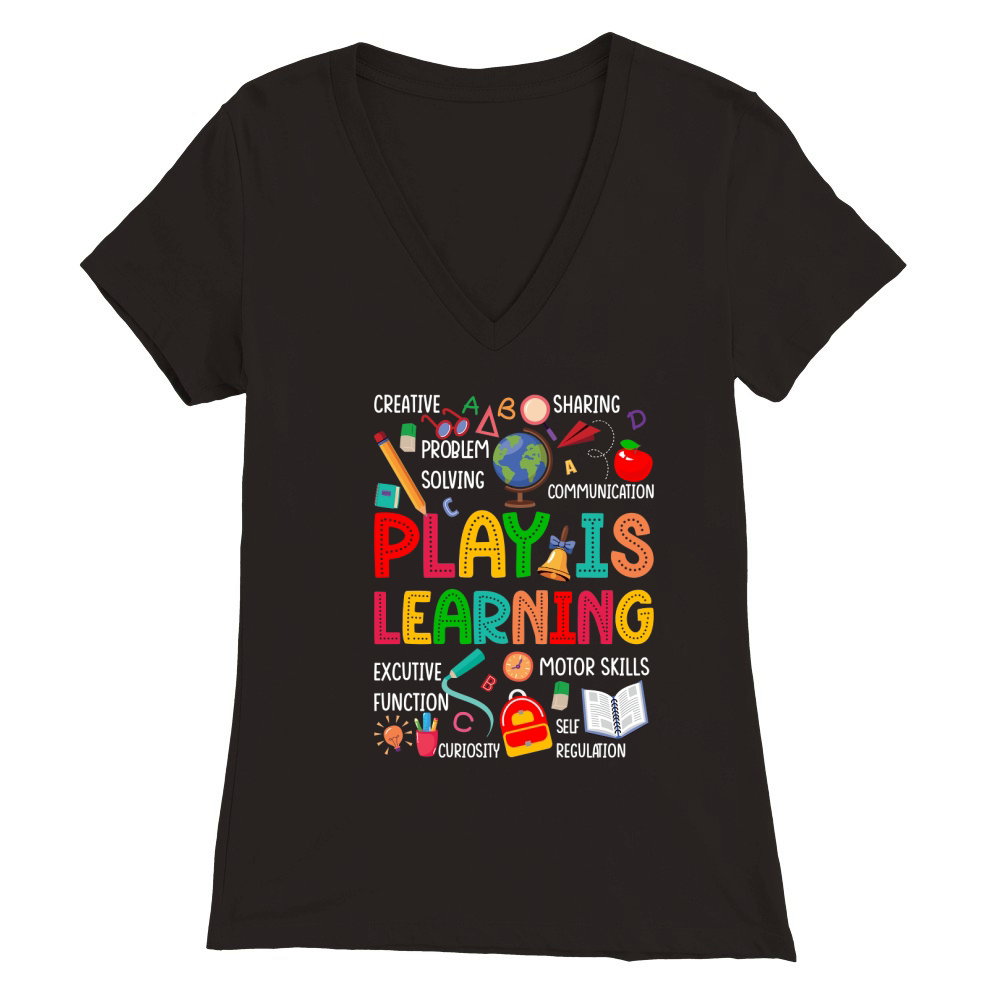 play is learning Premium Womens V-Neck T-shirt