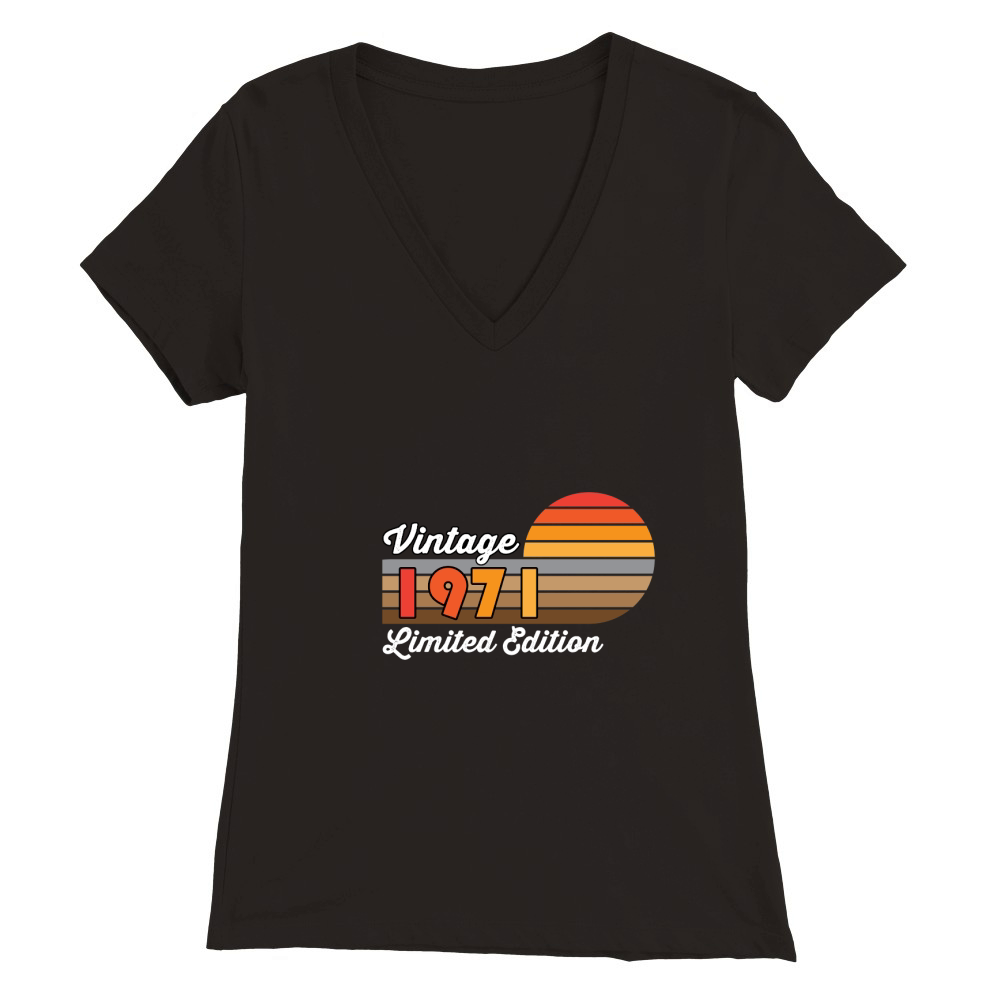 Vintage 1971 limited edition Premium Womens V-Neck T-shirt
