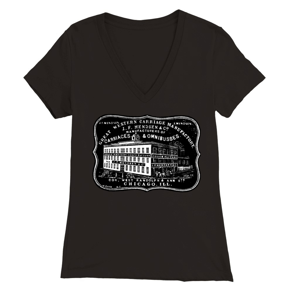 Vintage Carriage Manufacturer Premium Womens V-Neck T-shirt