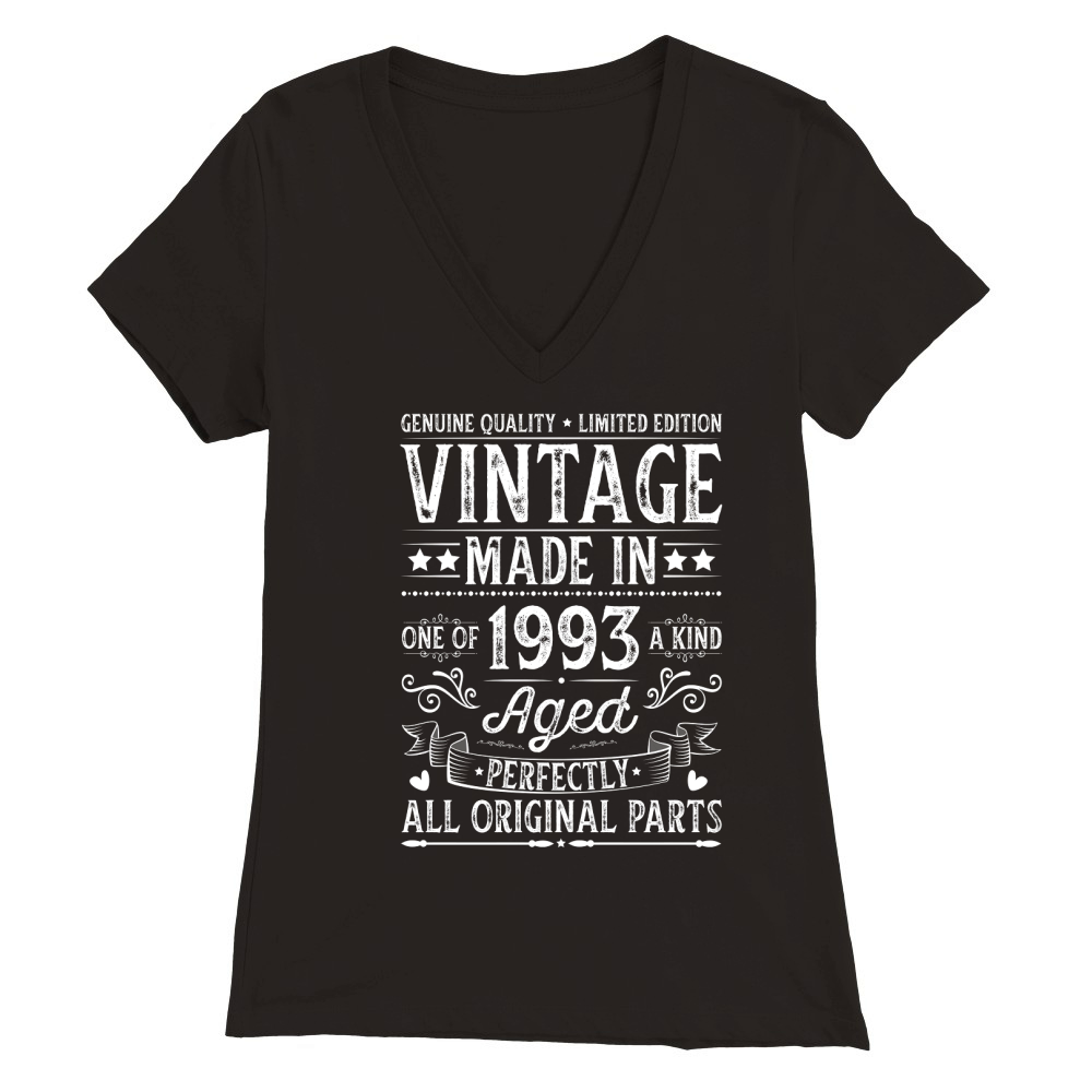 Vintage Made In 1993 Birthday Premium Womens V-Neck T-shirt