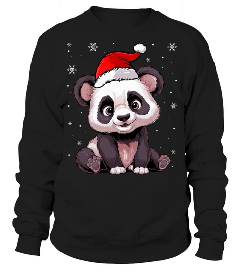 adorable panda wearing santa hat Sweatshirt Unisex