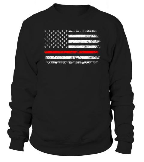 Thin Red Line Distressed USA Flag Sweatshirt Unisex