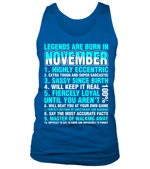 Legends Are Born In November Tank Top Unisex