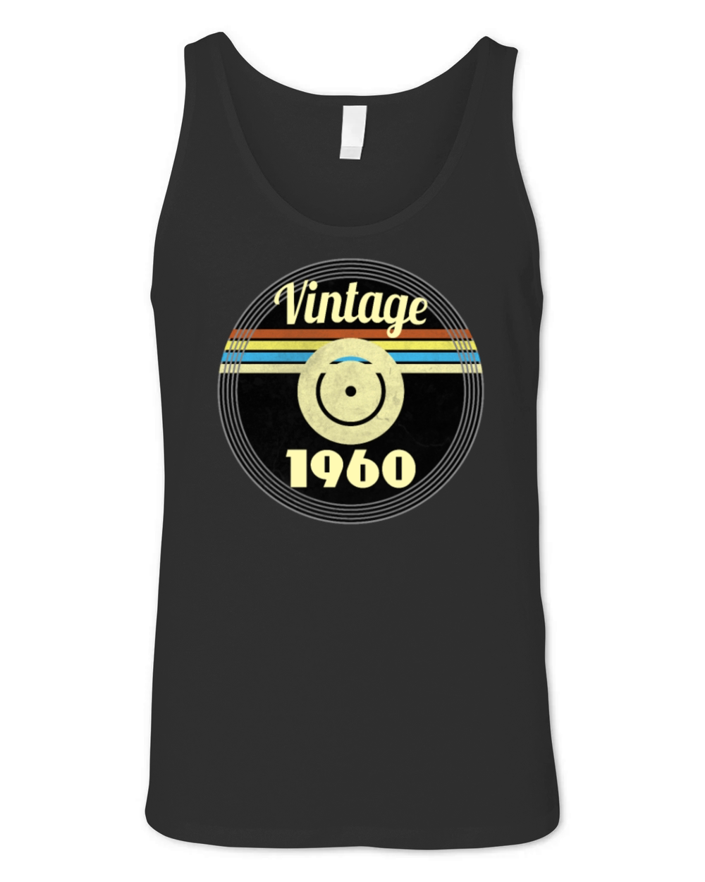 60th Birthday Gift Idea Vinyl 1960 Vintage Look Unisex Jersey Tank